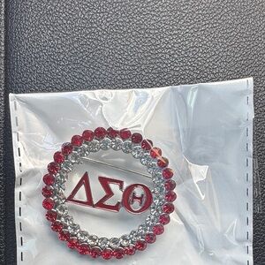 Red and Silver Crystal Brooch